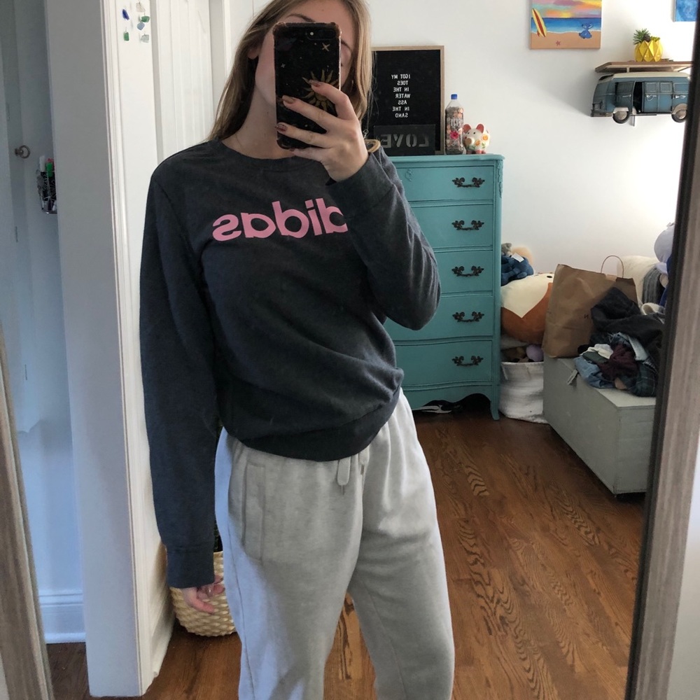 Grey Adidas crew neck